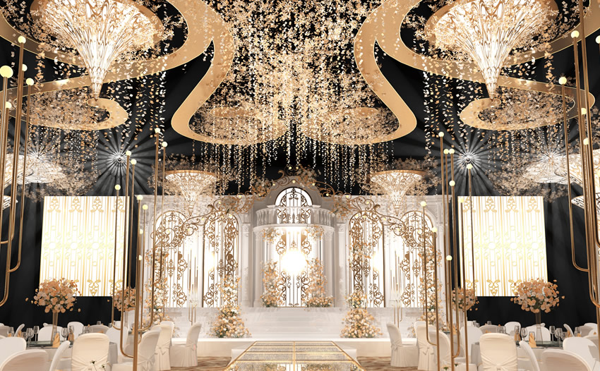 宝坻花木兰喜事汇金色大厅效果展示